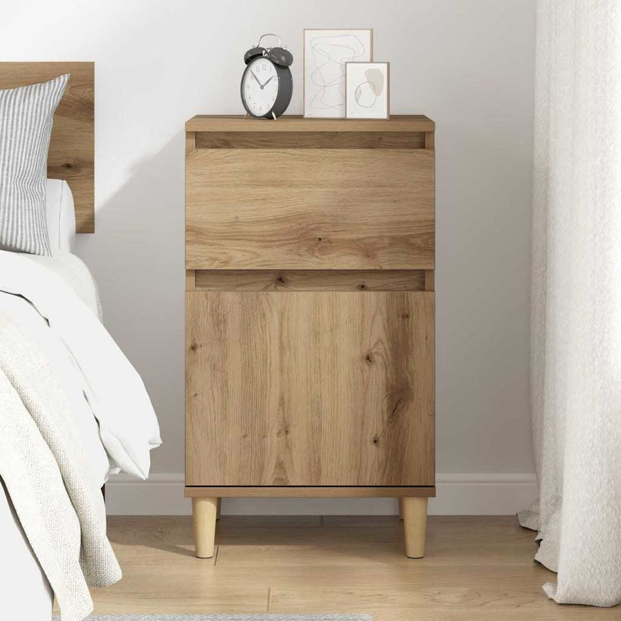 Nachtkastje met lade Artisan Eiken 40 x 35 x 70 cm Bewerkt hout
