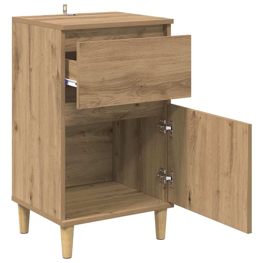 Nachtkastje met lade Artisan Eiken 40 x 35 x 70 cm Bewerkt hout