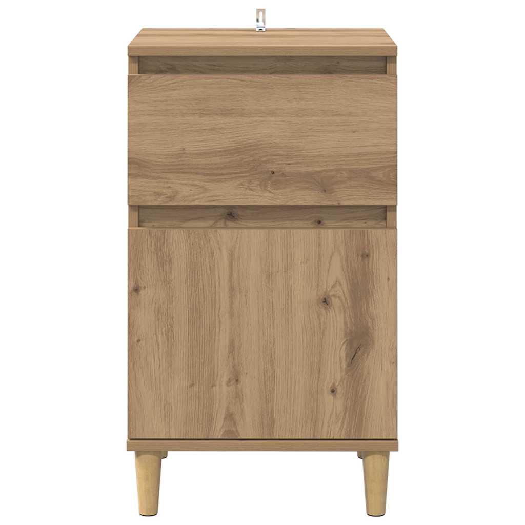 Nachtkastje met lade Artisan Eiken 40 x 35 x 70 cm Bewerkt hout