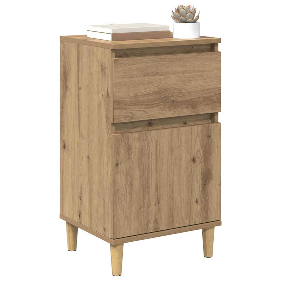 Nachtkastje met lade Artisan Eiken 40 x 35 x 70 cm Bewerkt hout