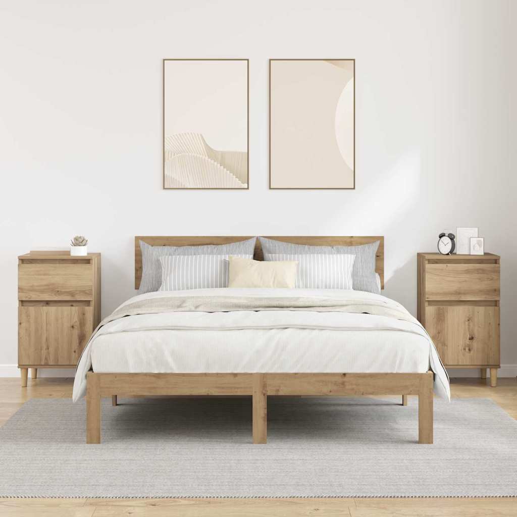 Nachtkastje 2 pcs Artisan Eiken 40 x 35 x 70 cm Bewerkt hout