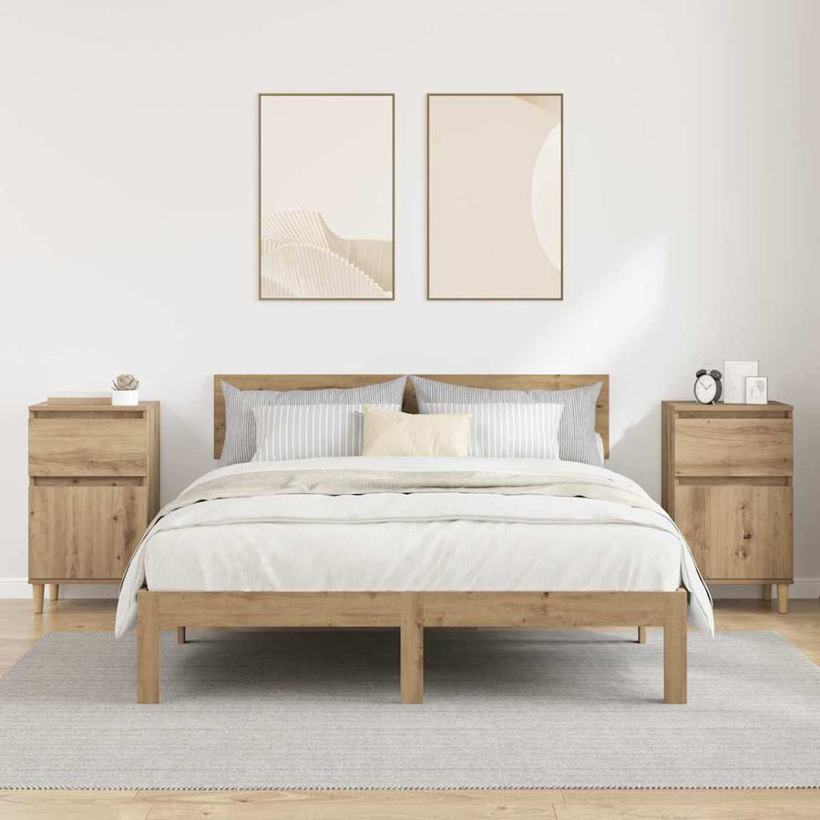 Nachtkastje 2 pcs Artisan Eiken 40 x 35 x 70 cm Bewerkt hout
