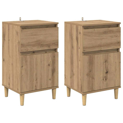 Nachtkastje 2 pcs Artisan Eiken 40 x 35 x 70 cm Bewerkt hout