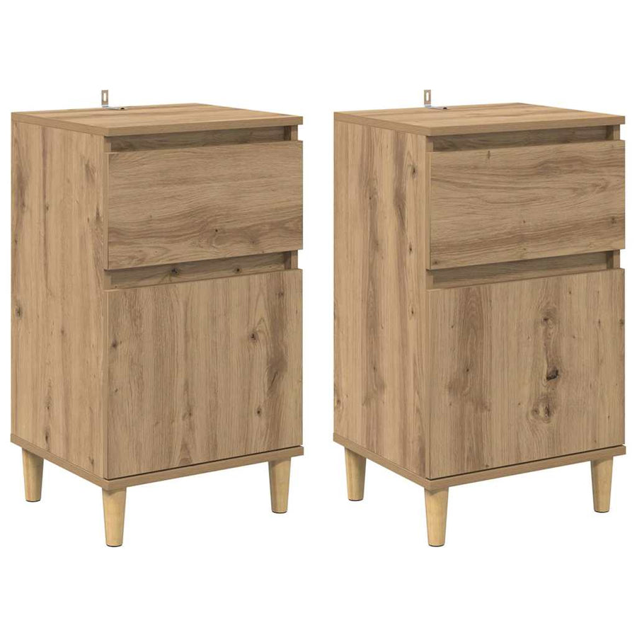 Nachtkastje 2 pcs Artisan Eiken 40 x 35 x 70 cm Bewerkt hout