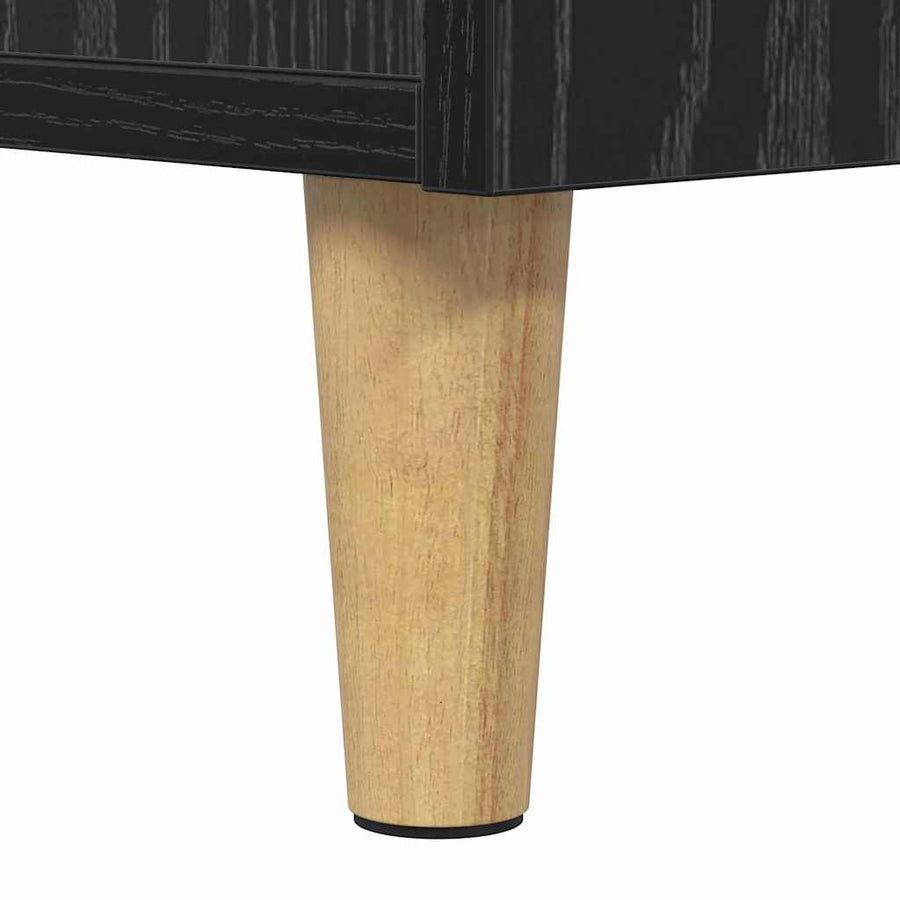 Nachtkastje met lade Zwart Eiken 40 x 35 x 70 cm Bewerkt hout