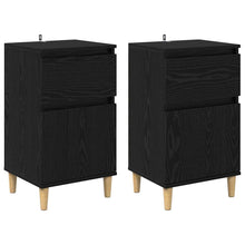 Nachtkastje 2 pcs Zwart Eiken 40 x 35 x 70 cm Bewerkt hout
