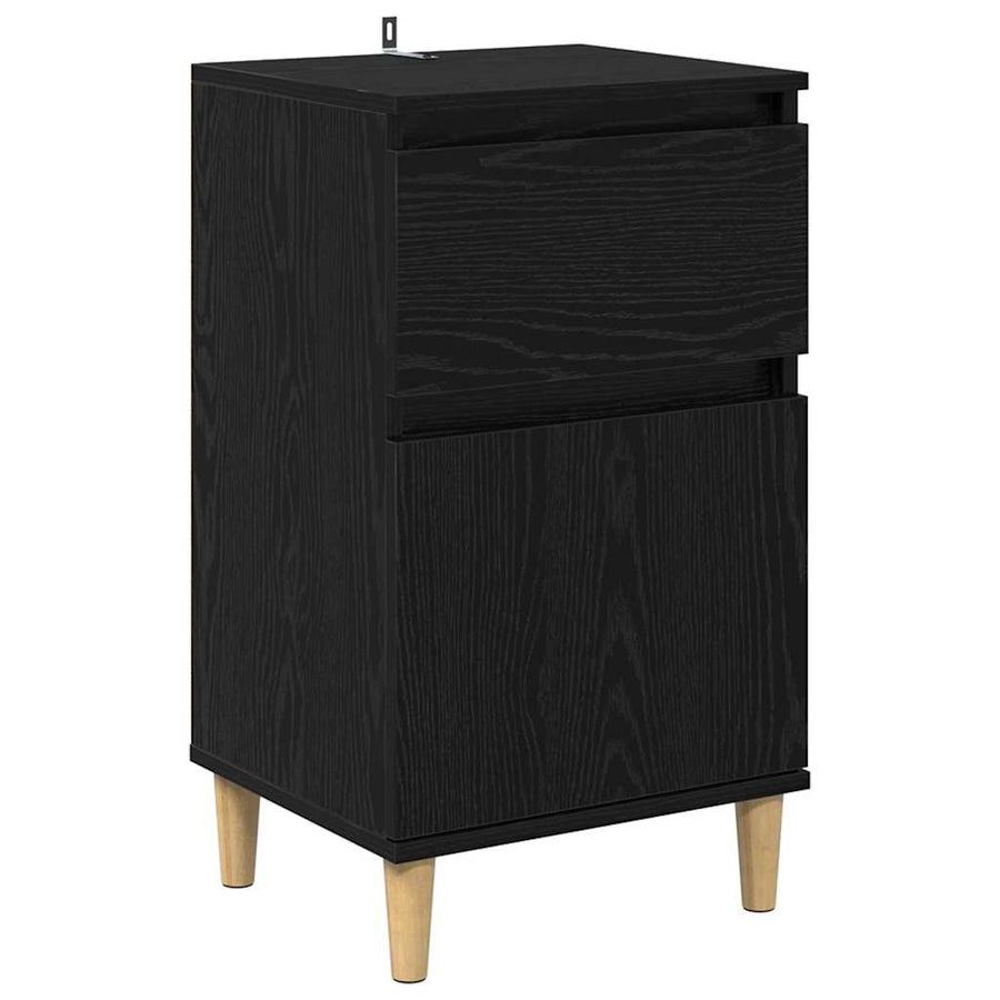 Nachtkastje 2 pcs Zwart Eiken 40 x 35 x 70 cm Bewerkt hout