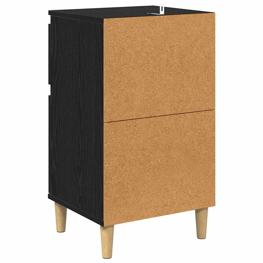 Nachtkastje 2 pcs Zwart Eiken 40 x 35 x 70 cm Bewerkt hout