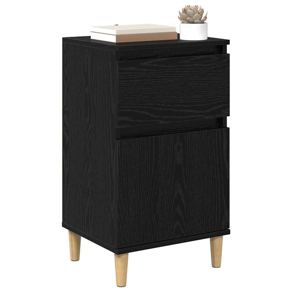Nachtkastje 2 pcs Zwart Eiken 40 x 35 x 70 cm Bewerkt hout