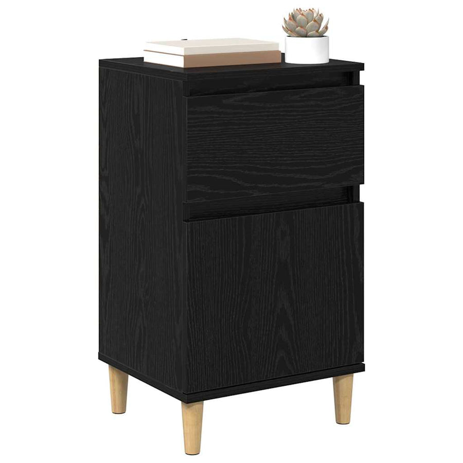 Nachtkastje 2 pcs Zwart Eiken 40 x 35 x 70 cm Bewerkt hout