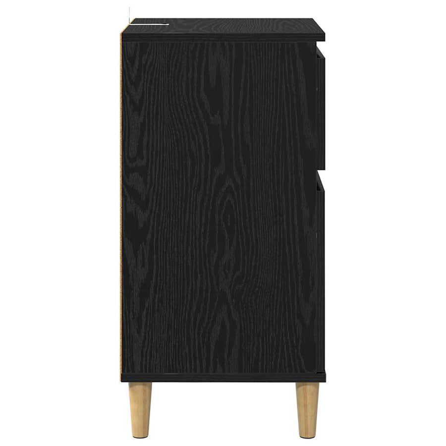 Nachtkastje 2 pcs Zwart Eiken 40 x 35 x 70 cm Bewerkt hout