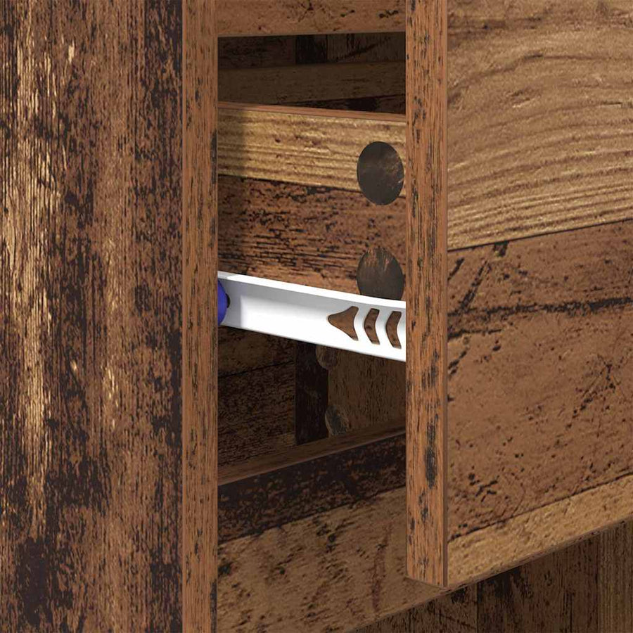 Nachtkastje met lade Oud hout 40 x 35 x 70 cm Bewerkt hout