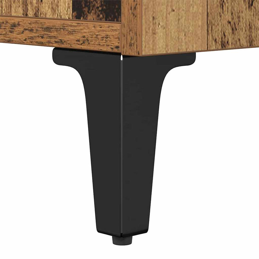 Nachtkastje met lade Oud hout 40 x 35 x 70 cm Bewerkt hout