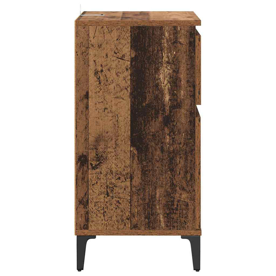 Nachtkastje met lade Oud hout 40 x 35 x 70 cm Bewerkt hout