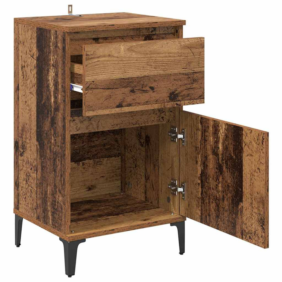 Nachtkastje 2 pcs Oud hout 40 x 35 x 70 cm Bewerkt hout