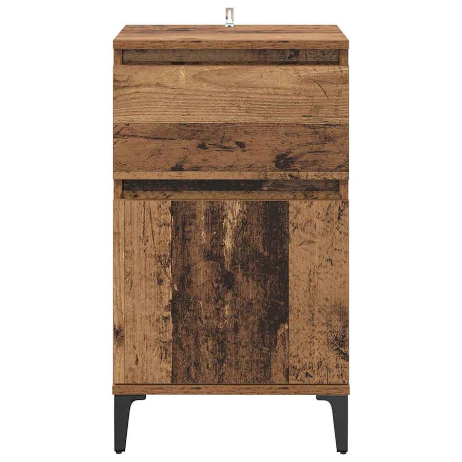 Nachtkastje 2 pcs Oud hout 40 x 35 x 70 cm Bewerkt hout