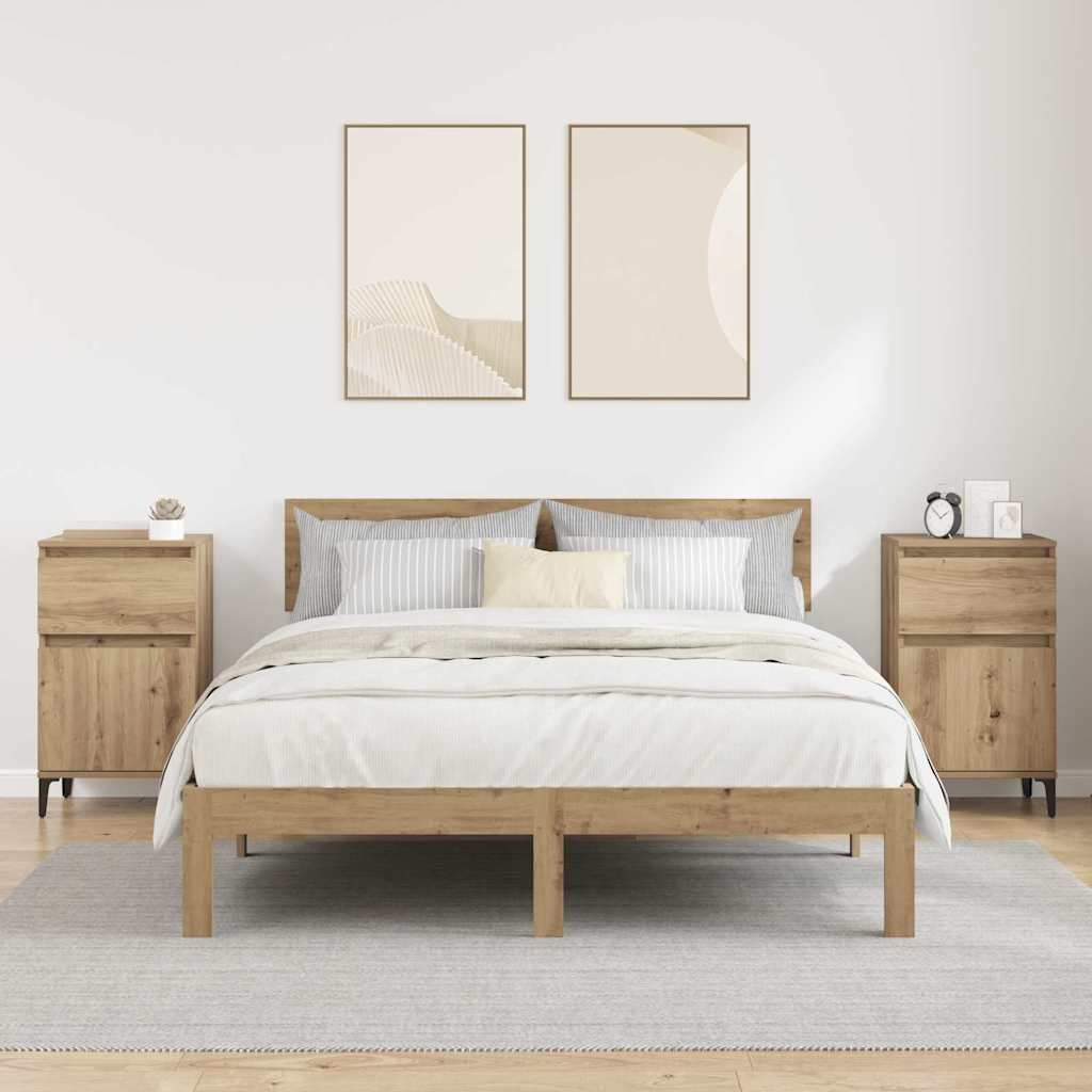 Nachtkastje 2 pcs artisanaal eikenkleurig 40 x 35 x 70 cm