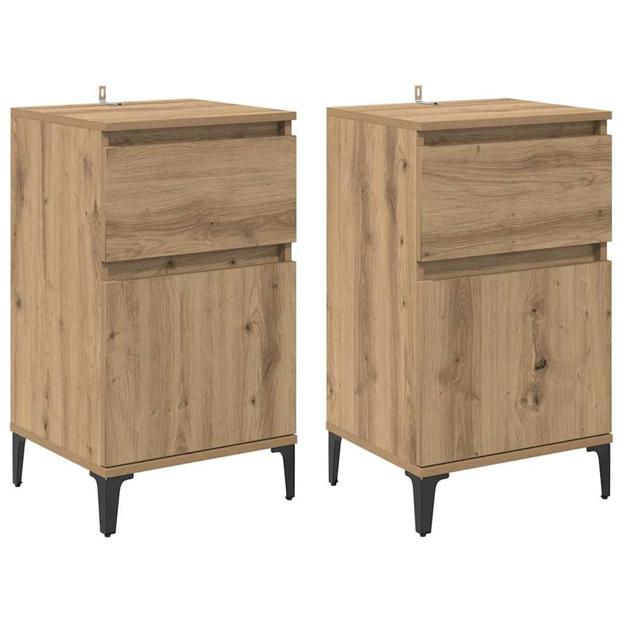 Nachtkastje 2 pcs artisanaal eikenkleurig 40 x 35 x 70 cm