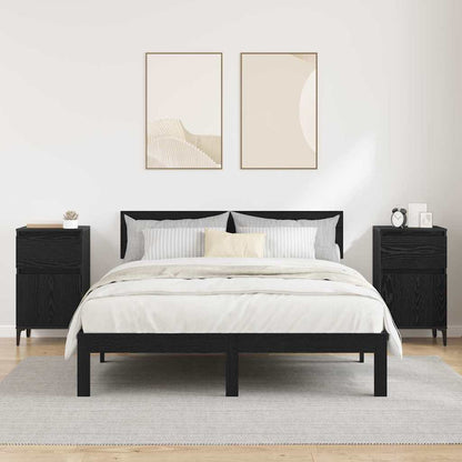 Nachtkastje 2 pcs Zwart eiken 40 x 35 x 70 cm Bewerkt hout