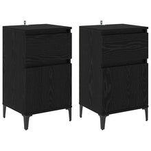 Nachtkastje 2 pcs Zwart eiken 40 x 35 x 70 cm Bewerkt hout