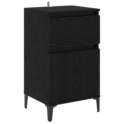 Nachtkastje 2 pcs Zwart eiken 40 x 35 x 70 cm Bewerkt hout