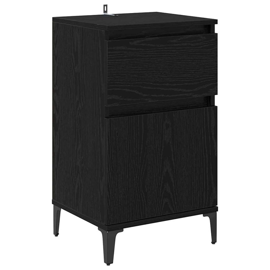 Nachtkastje 2 pcs Zwart eiken 40 x 35 x 70 cm Bewerkt hout