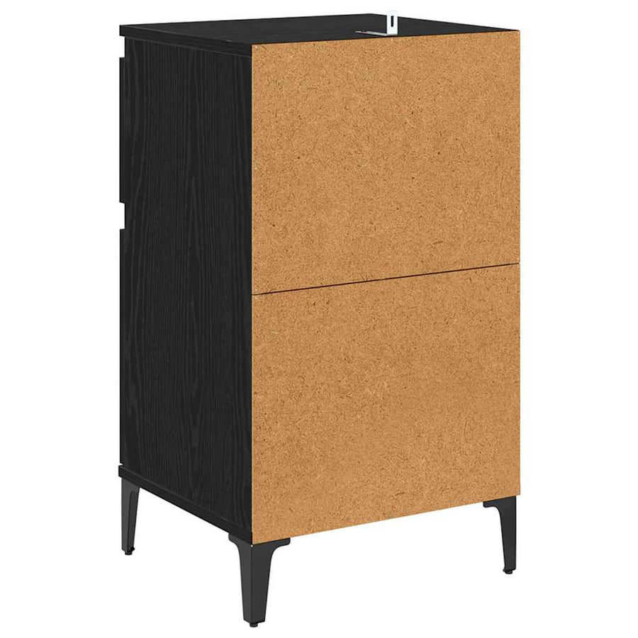Nachtkastje 2 pcs Zwart eiken 40 x 35 x 70 cm Bewerkt hout