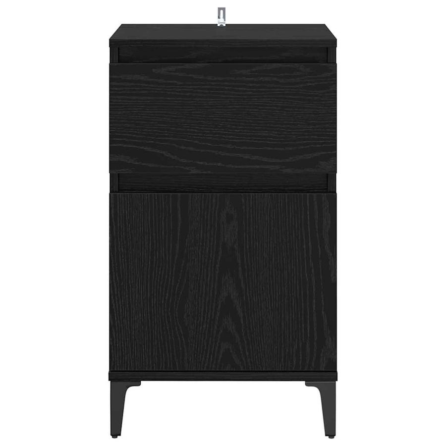 Nachtkastje 2 pcs Zwart eiken 40 x 35 x 70 cm Bewerkt hout
