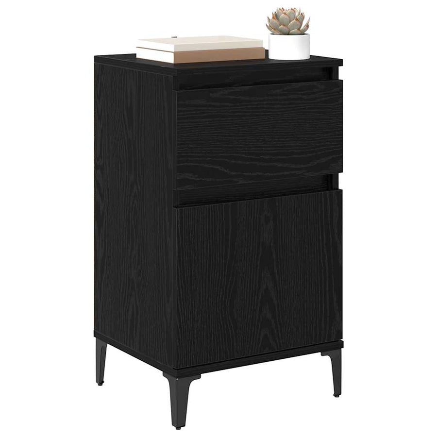 Nachtkastje 2 pcs Zwart eiken 40 x 35 x 70 cm Bewerkt hout