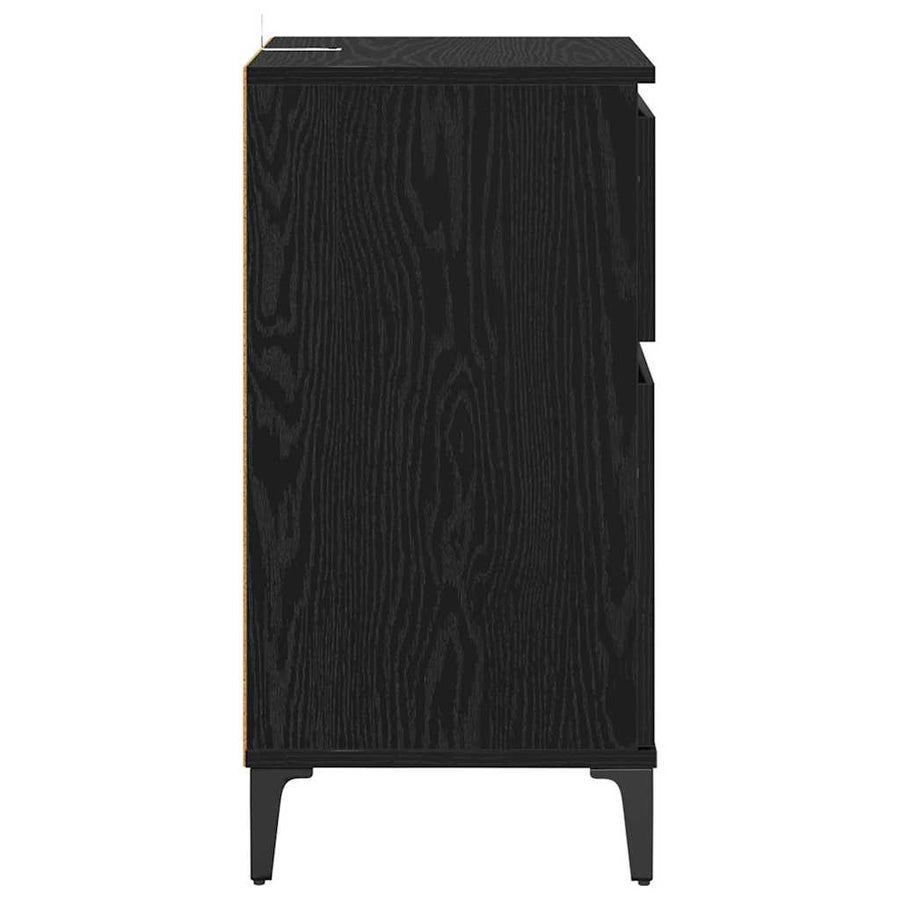 Nachtkastje 2 pcs Zwart eiken 40 x 35 x 70 cm Bewerkt hout