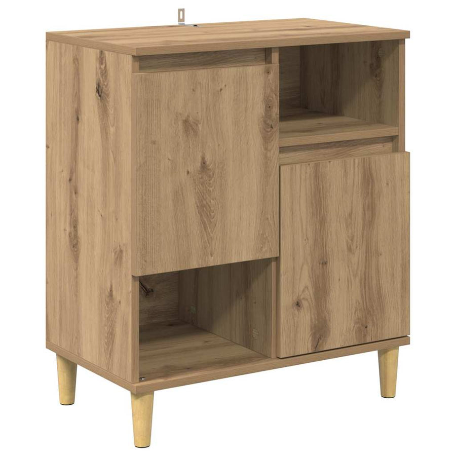 Dressoir artisanaal eikenkleurig 35 x 60 x 70 cm Bewerkt hout
