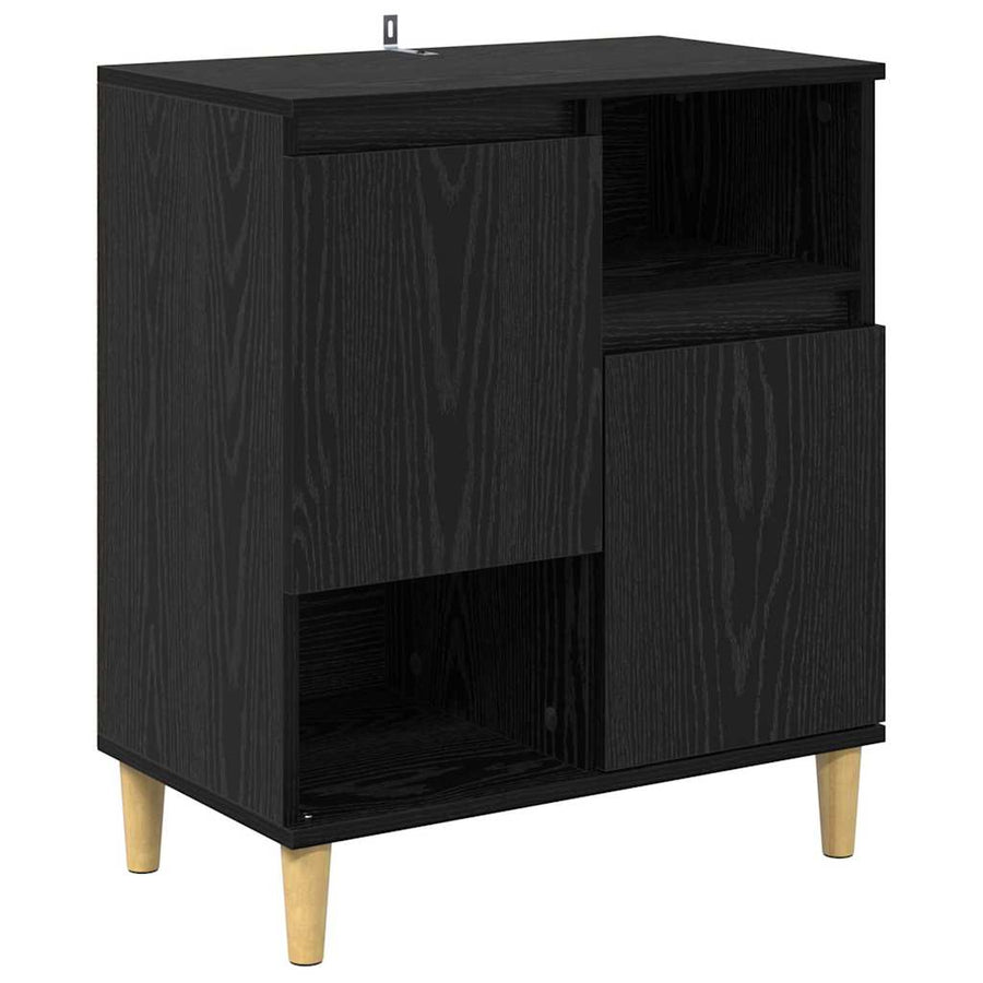 Dressoir Zwart eiken 35 x 60 x 70 cm Bewerkt hout