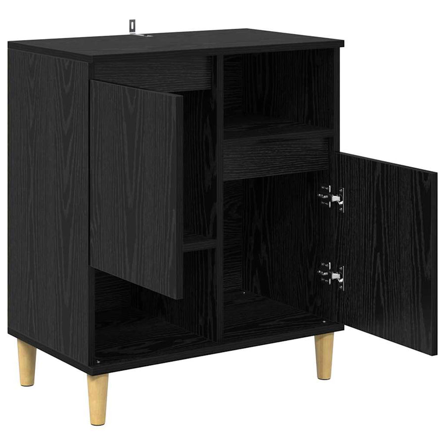 Dressoir Zwart eiken 35 x 60 x 70 cm Bewerkt hout