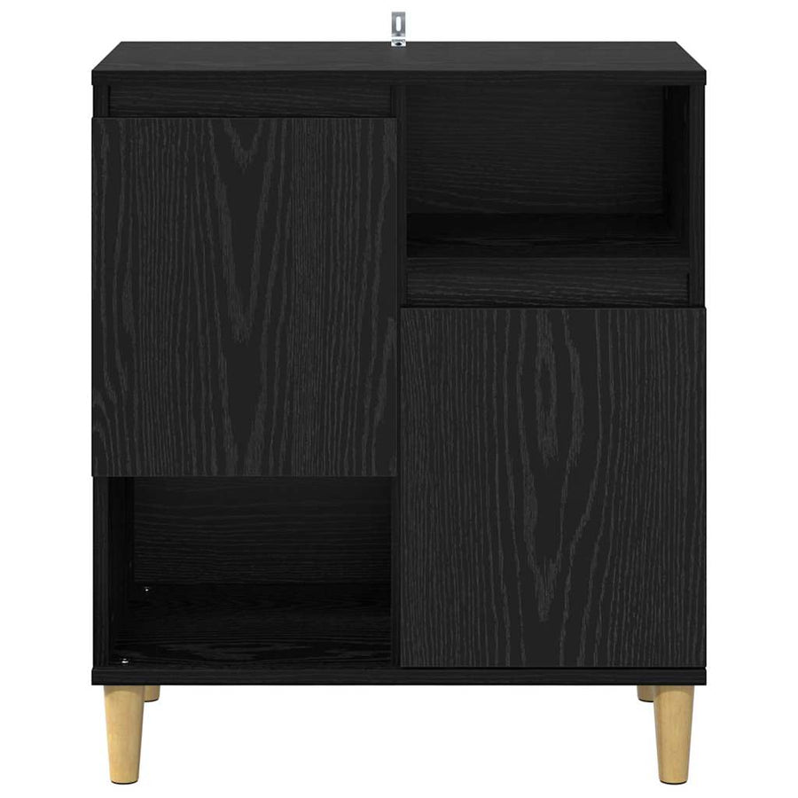 Dressoir Zwart eiken 35 x 60 x 70 cm Bewerkt hout