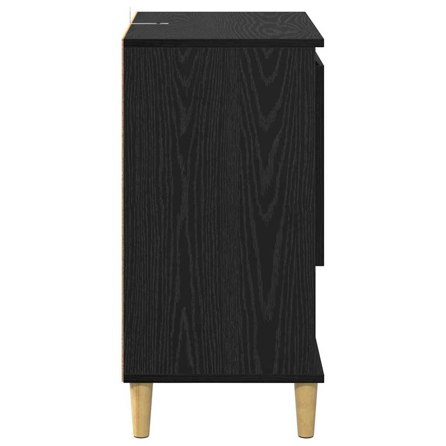 Dressoir Zwart eiken 35 x 60 x 70 cm Bewerkt hout