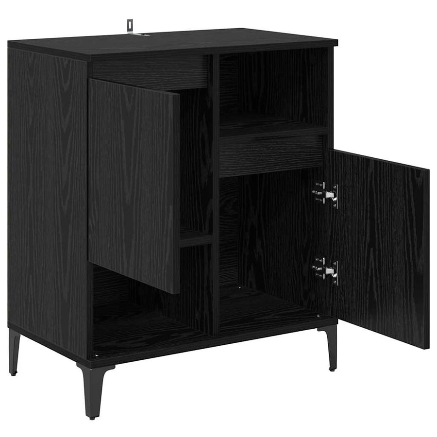 Dressoir Zwart Eiken 60 x 35 x 70 cm Bewerkt hout