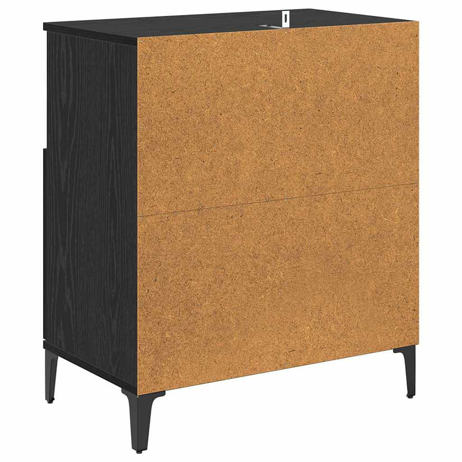 Dressoir Zwart Eiken 60 x 35 x 70 cm Bewerkt hout