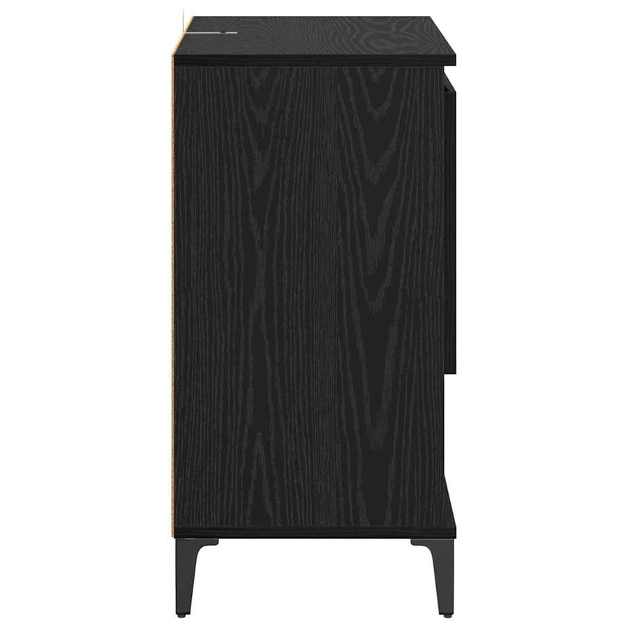 Dressoir Zwart Eiken 60 x 35 x 70 cm Bewerkt hout