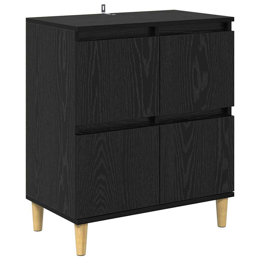 Dressoir Zwart Eiken 60 x 35 x 70 cm Bewerkt hout