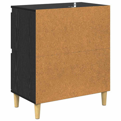 Dressoir Zwart Eiken 60 x 35 x 70 cm Bewerkt hout