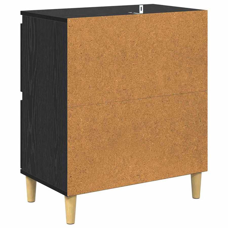 Dressoir Zwart Eiken 60 x 35 x 70 cm Bewerkt hout