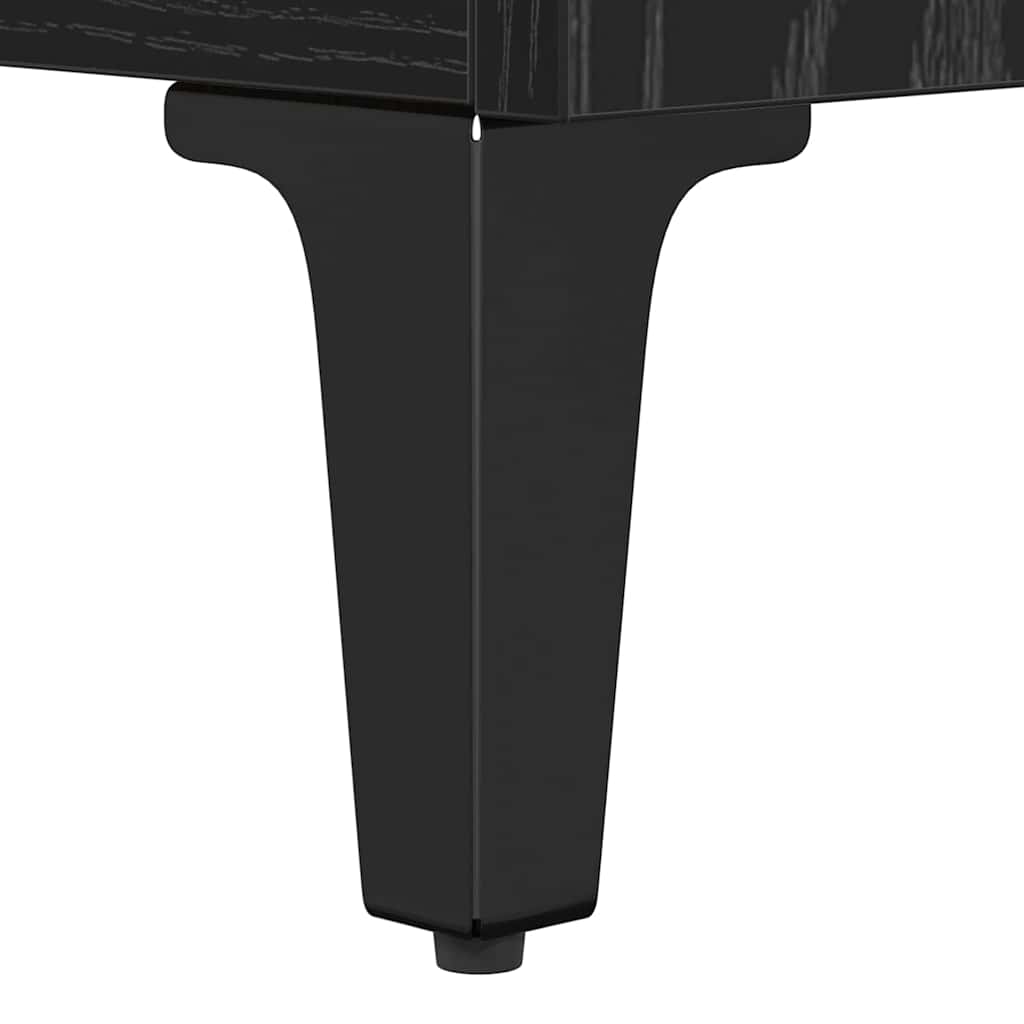 Dressoir Zwart Eiken 60 x 35 x 70 cm Gemonteerd hout en ijzer