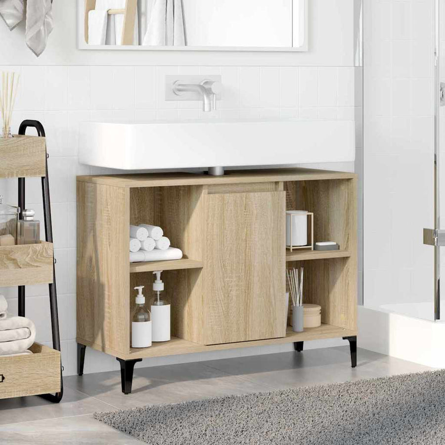 Wastafelkast met plank met opslag Sonoma Eiken 80 x 33 x 60 cm