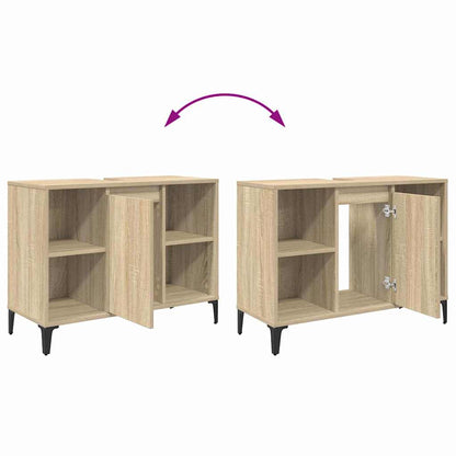 Wastafelkast met plank met opslag Sonoma Eiken 80 x 33 x 60 cm