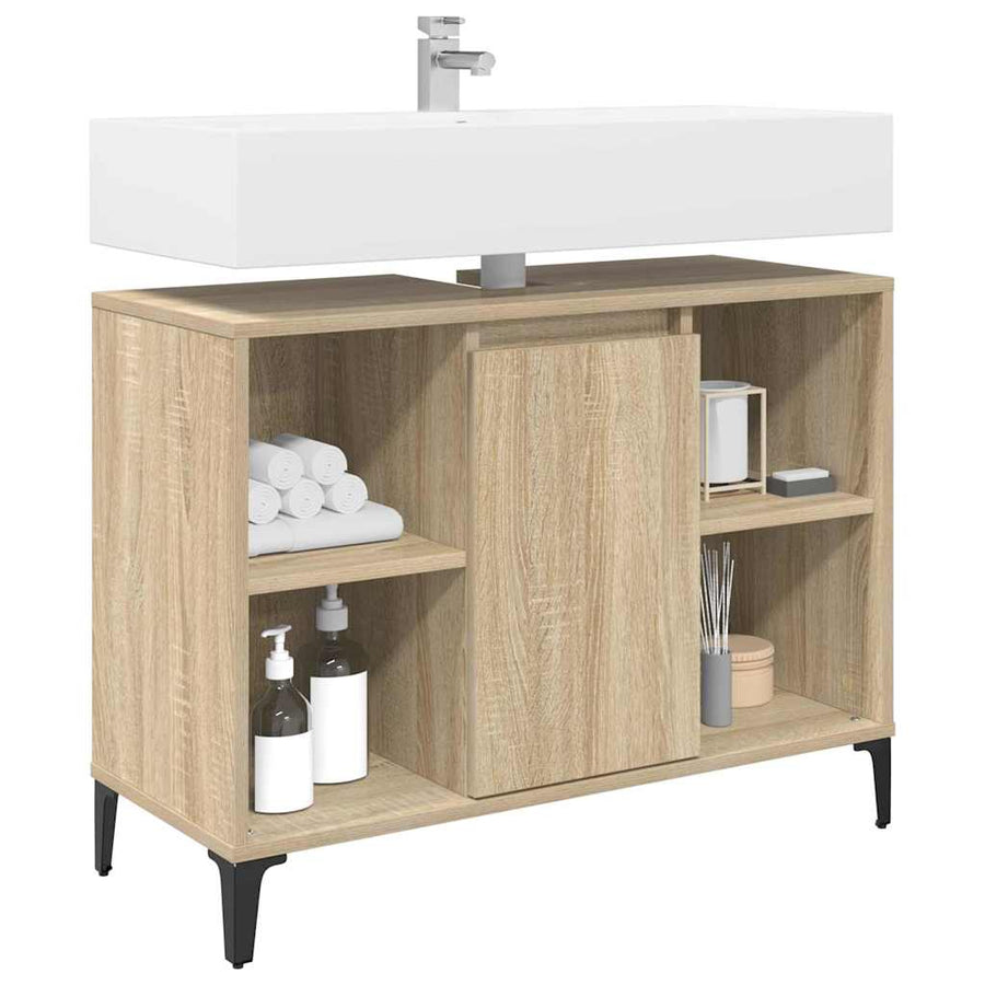 Wastafelkast met plank met opslag Sonoma Eiken 80 x 33 x 60 cm