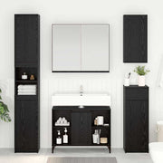 Wastafelkast 80x33x60 cm zwart eiken