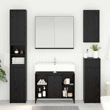 Wastafelkast met plank met opslag Zwart Eiken 80 x 33 x 60 cm