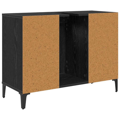 Wastafelkast met plank met opslag Zwart Eiken 80 x 33 x 60 cm