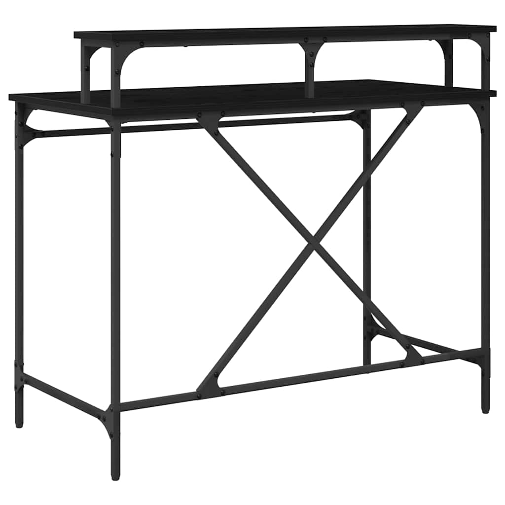 Bureau Zwart Eiken 100 x 50 x 90 cm Bewerkt hout