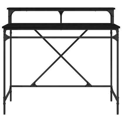 Bureau Zwart Eiken 100 x 50 x 90 cm Bewerkt hout